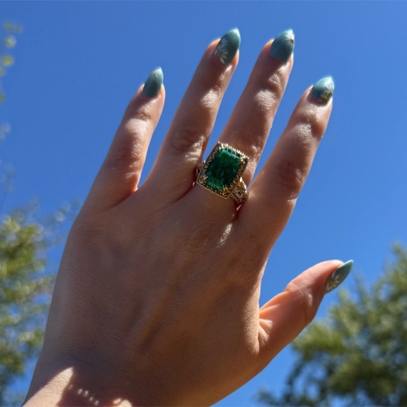 Michael Valitutti Gems En Vogue Czarina Green Quartz Emerald Sterling Ring Sz 9 - Picture 9 of 9